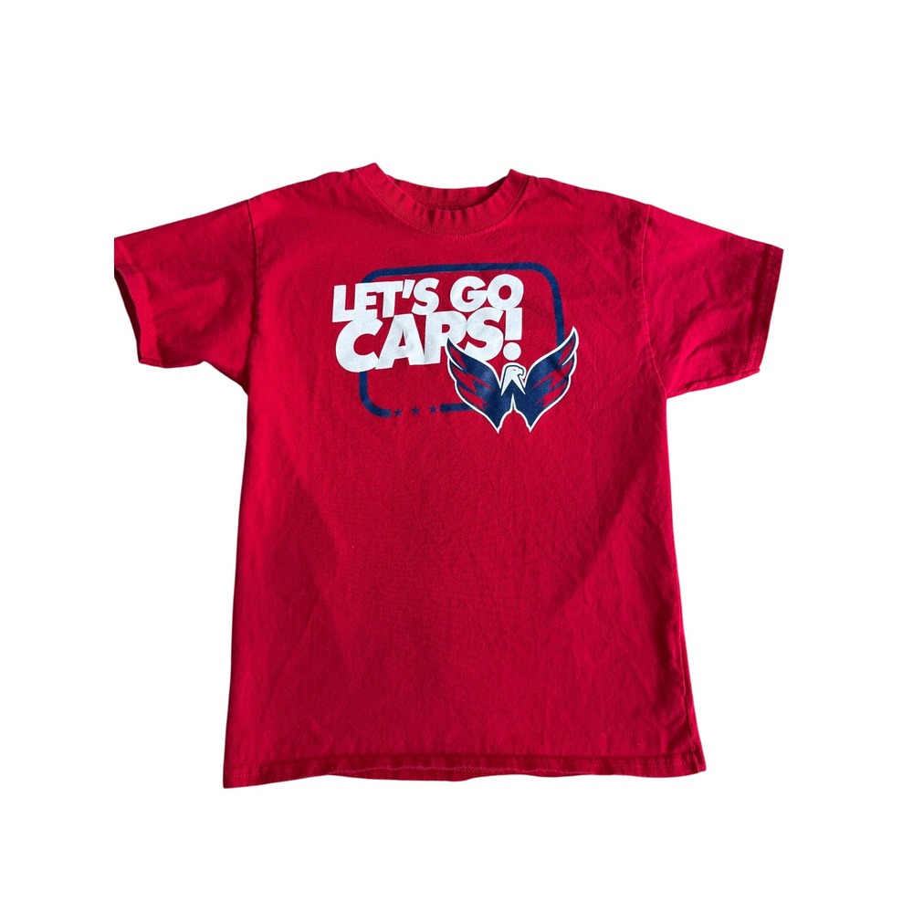 Washington Capitals Kids Red Lets Go Caps NHL Hockey Graphic T-Shirt Small